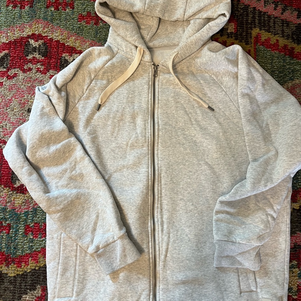 Gray restore full zip Zip-Up Hoodie